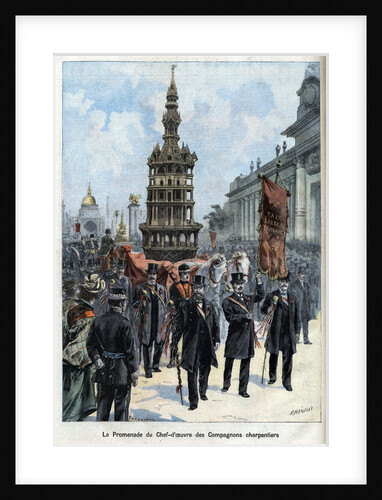 Illustration of a Carpenters Guild Parading Their Masterwork by Anonymous