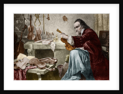 Illustration of Antonio Stradivari in His Atelier by Anonymous