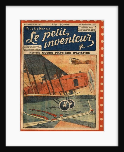 Illustration of a Flying Biplane by Anonymous