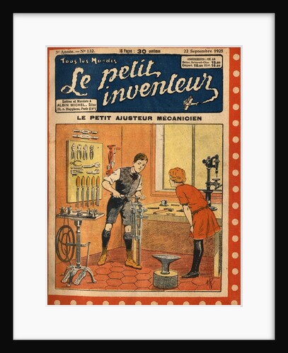 Illustration of a Boy Making a Mechanical Adjustment by Anonymous