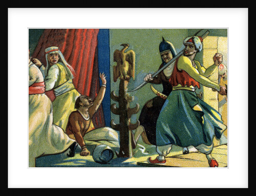 Illustration of Muhammad Destroying Idols at the Kaaba in Mecca by Anonymous
