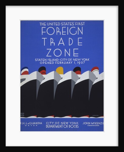 The United States' First Foreign Trade Zone Poster by Anonymous