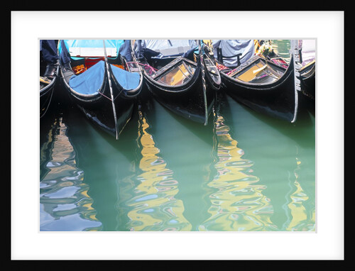 Gondolas Moored on Canal in Venice by Anonymous