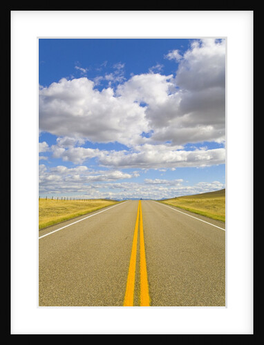 Yellow Lines Freshly Painted on Rural Highway by Anonymous