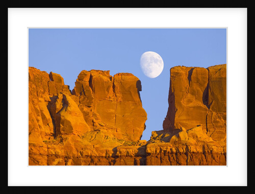 Sandstone Buttes and Moon by Anonymous