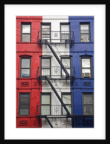 Red, White, and Blue Apartment Building by Anonymous