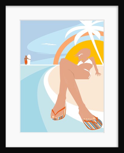Woman In Bikini Sunbathing by Anonymous