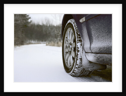 Car on Rural Road in Winter by Anonymous