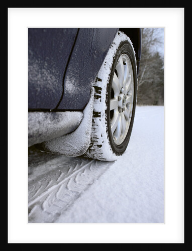 Car on Rural Road in Winter by Anonymous