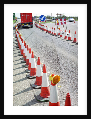 Traffic Cones on Highway by Anonymous