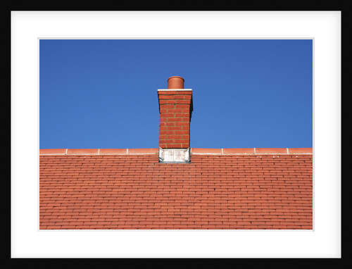 Roof top and chimney on a new house by Anonymous