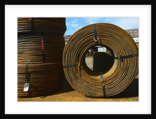 Coiled Steel Cable on Construction Site by Anonymous