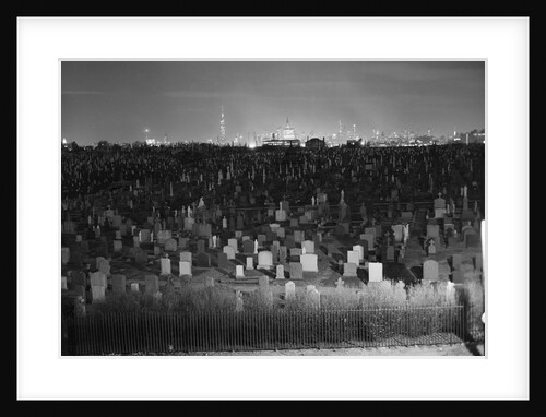 View of Manhattan Above Queens Cemetery by Anonymous