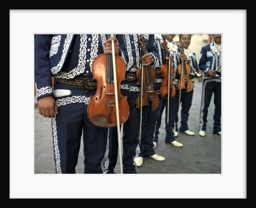 Mariachi Violin Players Line Up by Anonymous