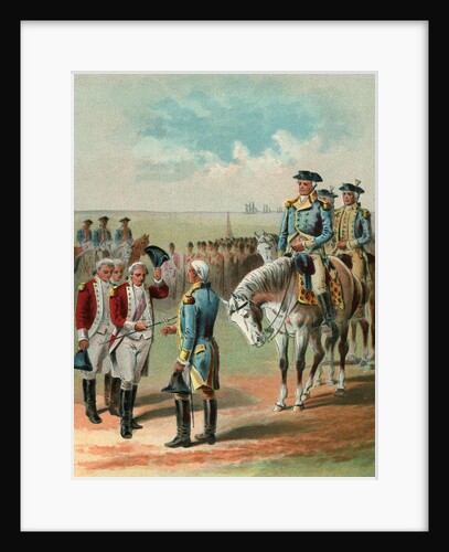 Illustration of the British Surrendering to George Washington at Yorktown by Anonymous