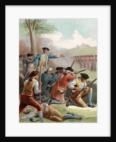 Illustration of George Washington and Soldiers Attacking Redcoats on Their Return to Boston by Anonymous