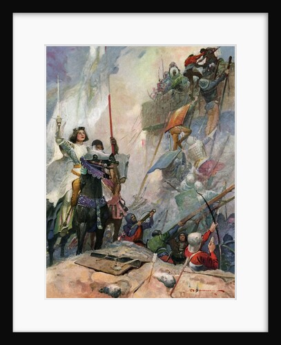 Illustration of Joan of Arc in Battle by Frank E. Schoonover