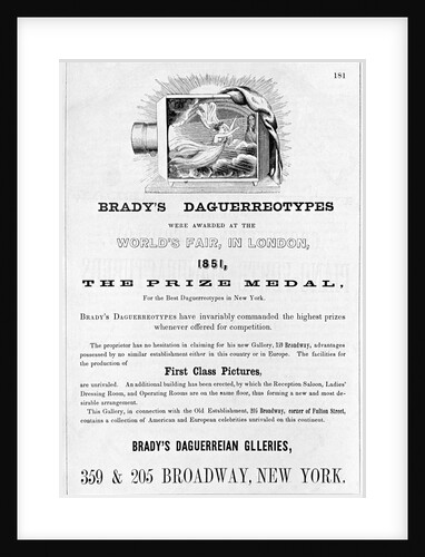 Advertisement for Brady's Daguerrotypes by Anonymous