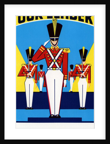 Label with Our Leader and Soldiers Saluting by Anonymous