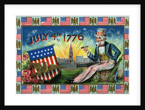 July 4th 1776 Postcard with Uncle Sam by Anonymous