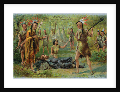 Pocahontas Saving the Life of John Smith Postcard by Anonymous