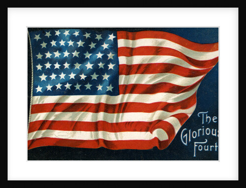 The Glorious Fourth Postcard with American Flag by Anonymous