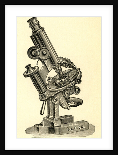 Engraving of an Antique Compound Microscope by Anonymous