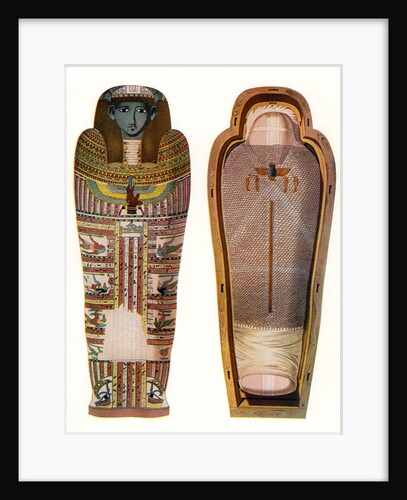 Illustration of Egyptian Mummy and Sarcophagus by Anonymous