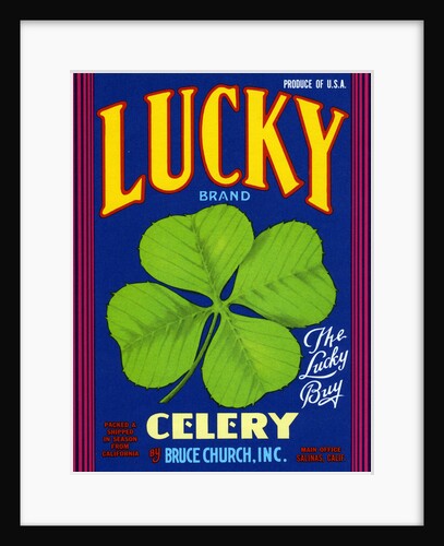 Lucky Brand Celery Crate Label by Anonymous