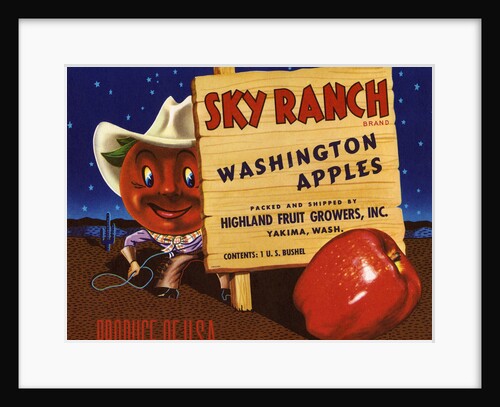 Sky Ranch Brand Washington Apples Fruit Crate Label by Anonymous