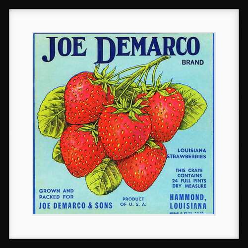 Joe Demarco Brand Fruit Crate Label by Anonymous