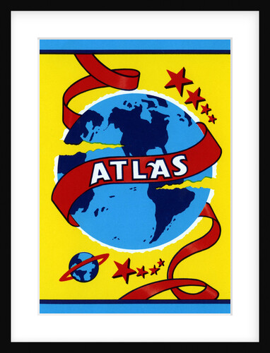 Atlas with Globe of the Earth and Stars Broom label by Anonymous