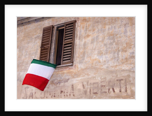 Italian Flag Hanging from Window by Anonymous