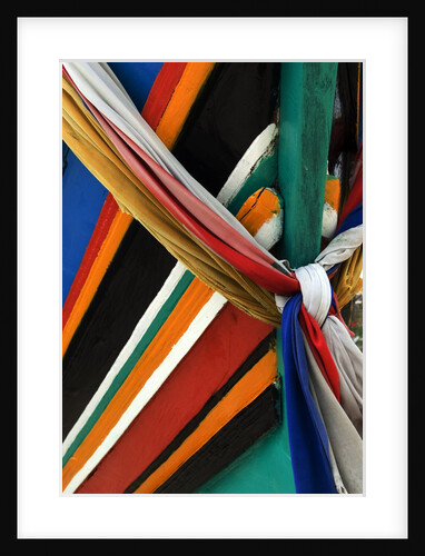 Ribbons Tied to Boat Prow for Good Luck by Anonymous