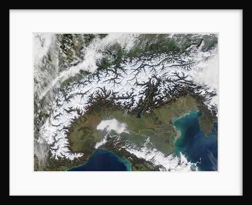 Snow Covering the Alps and Northern Italy by Anonymous