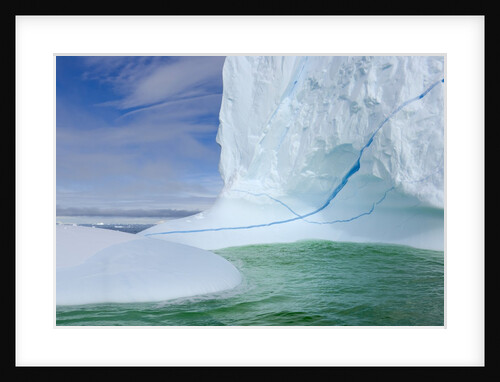 Iceberg with Long Cracks Floating Near Cape Evensen by Anonymous