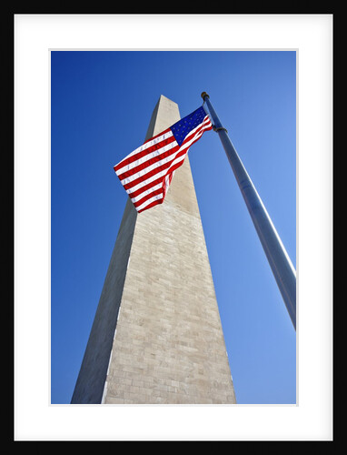 Washington Monument and American Flag by Anonymous