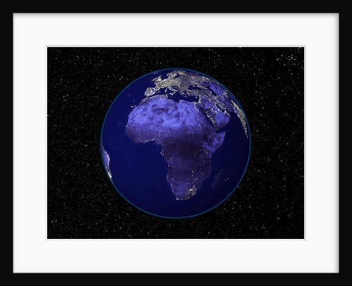 City Lights in Dark View of African Continent by Anonymous