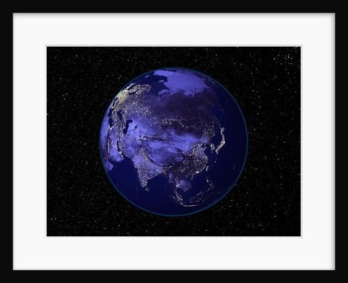 City Lights in Dark View of Asia by Anonymous