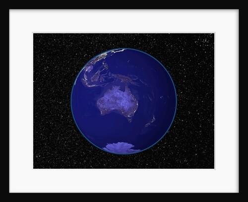 City Lights in Dark View of Australia and Oceania by Anonymous