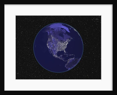 City Lights in Dark View of North America by Anonymous