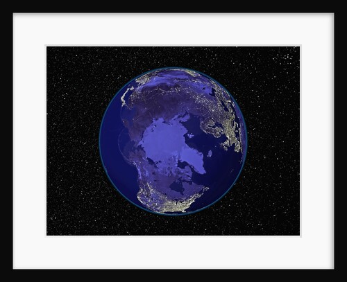 Dark View of Earth Centered on the North Pole by Anonymous