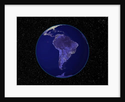 City Lights in Dark View of South America by Anonymous