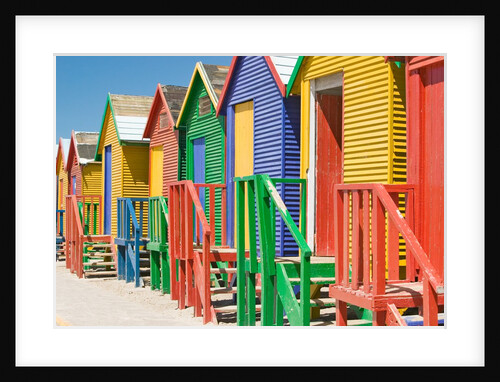 Colored Beach Huts by Anonymous