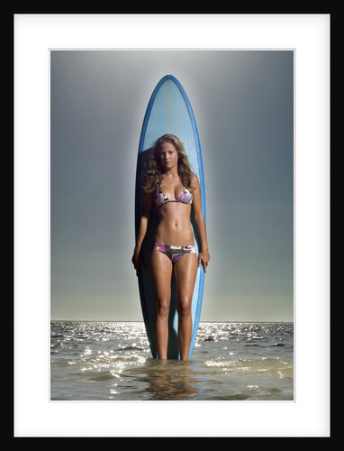 Young Woman with a Surfboard by Anonymous
