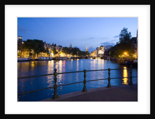 Lights of Binnen-Amstel Reflected in Canal by Anonymous