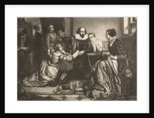 Illustration of William Shakespeare Reciting Hamlet to His Family by Anonymous