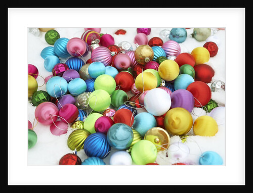 Colorful Christmas ornaments by Anonymous
