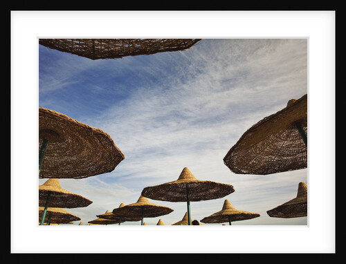 Umbrellas on Beach by Anonymous