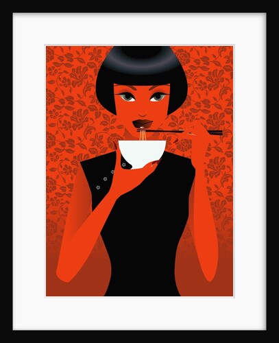 Women Eating Noodles by Anonymous